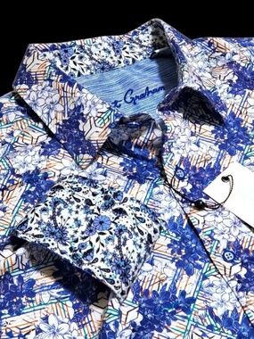 NEW Robert Graham Mens Multicolor Large Long Sleeve Classic Fit Sport Shirt